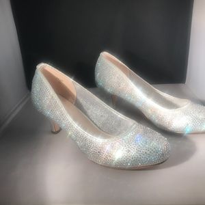 Silver sparkling dress heels for a wedding, etc.
